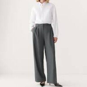 NWT Frank And Oak Emma Gray classic business  wide leg  lined pants size 16